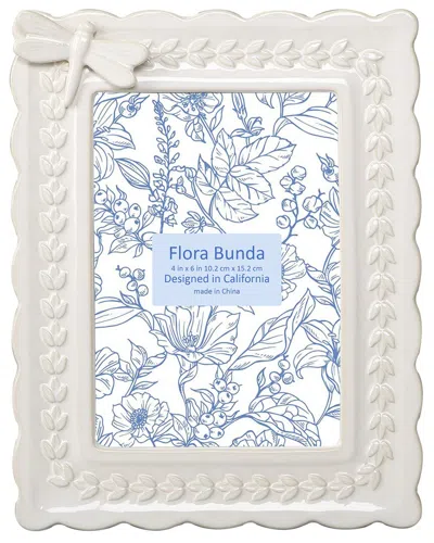 Flora Bunda 4x6 Dragonfly Ceramic Photo Frame In Neutral
