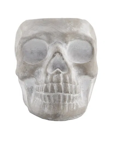 Flora Bunda 5x3.2in Skull Planter In White
