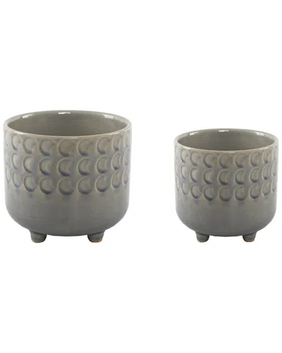 FLORA BUNDA FLORA BUNDA 6IN & 4.75IN SMALL MOON PHASE FOOTED PLANTERS