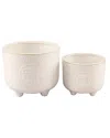 Flora Bunda 6in & 4.75in Sunny Ceramic Footed Planter In Neutral