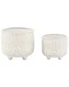 Flora Bunda 6in & 4.75in Vintage Footed Ceramic In Ivory