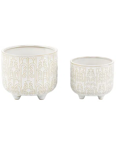 Flora Bunda 6in & 4.75in Vintage Footed Ceramic In Ivory