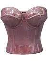 Flora Bunda 7.25in Ceramic Corset Vase In Pink