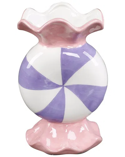 Flora Bunda 7.25in Ceramic Corset Vase In Red