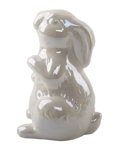 Flora Bunda 7.25in Pearl Ceramic Bunny