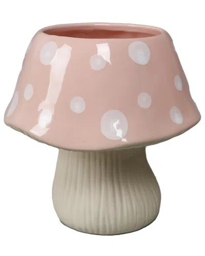 Flora Bunda 7in Ceramic Mushroom Pot In Pink