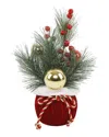 Flora Bunda 7in X 12h Xmas Tree Gift Bag In Red