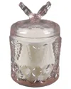 Flora Bunda Butterfly Pink Glass Floral Candle In Pink