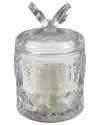 Flora Bunda 7oz Glass Candle With Butterfly Lid - Vanilla In Transparent
