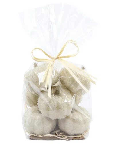 Flora Bunda 8 Pcs Beaded Pumpkins In Cream