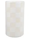 Flora Bunda 8.5in Checker Ceramic Vase In White