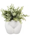 Flora Bunda 9in Eucalyptus In Ceramic Vase