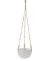 Flora Bunda Caveman Ceramic Hanging Planter, 5.38" In Matte White