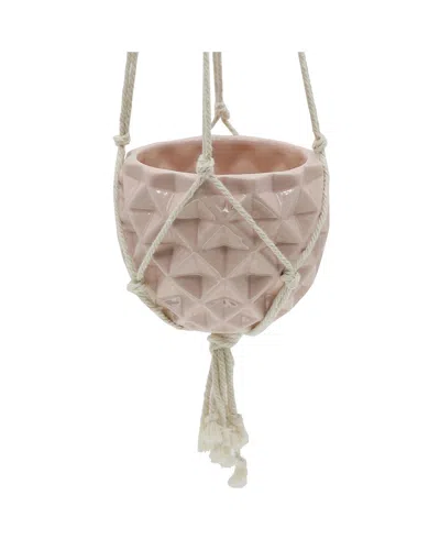 FLORA BUNDA FLORA BUNDA CERAMIC MACRAME HANGING PLANTER