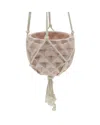 Flora Bunda Ceramic Macrame Hanging Planter In Pink