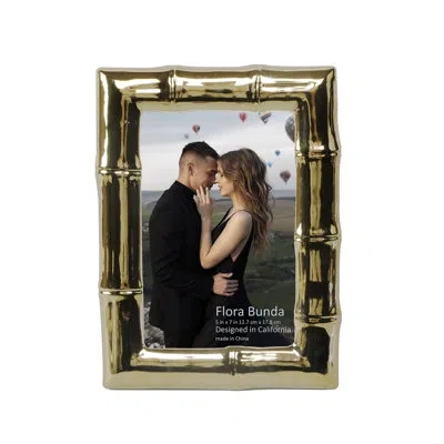 Flora Bunda Ceramic Picture Frame In Gold