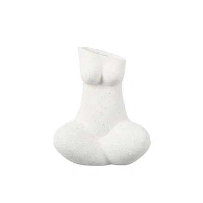 Flora Bunda Ceramic Table Vase In White