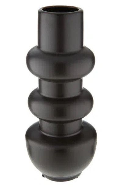Flora Bunda Decorative Ceramic Bubble Vase In Black