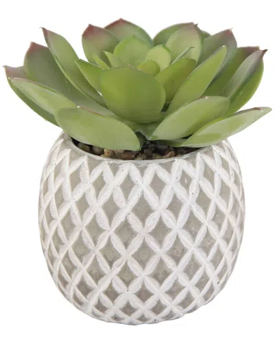Flora Bunda Faux Succulent In 5in Cement Pineapple Planter In Neutral