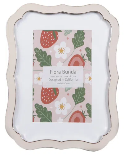Flora Bunda Gallery 4x6 Vintage Rectangle Edge Zinc Alloy Picture Frame In White
