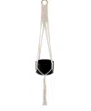 Flora Bunda Hanging Macrame Planter Hanger, 6" In White