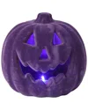 Flora Bunda Led 8in Flocked Pumpkin In Purple