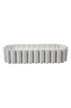 Flora Bunda Ribbed Ceramic Candle In Gray