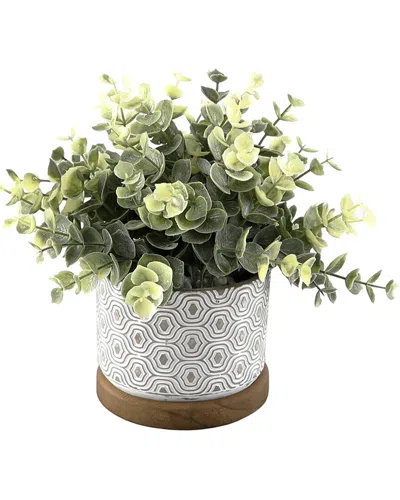 Flora Bunda Set Of 2 Eucalyptus & Tea Leaves In Gray