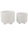 Flora Bunda Set Of 2 Footed Pumpkin Ceramic In Ivory