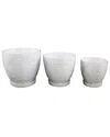 Flora Bunda Set Of 3 Jungle Flowers Ceramic Pots