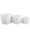 Flora Bunda Set Of 3 Scallop Wild Flower Ceramic Pots