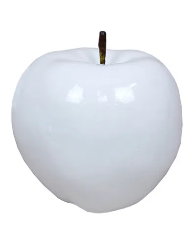 Flora Bunda Shiny Large Centerpiece Apple, 6" In White