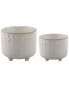 Flora Bunda Small Moon Phase Footed Planter In Neutral