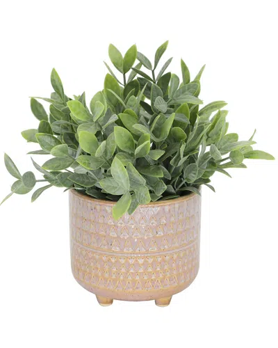 Flora Bunda Tea Leaf In 5in Mauve Pharaoh Footed Pot In Multi