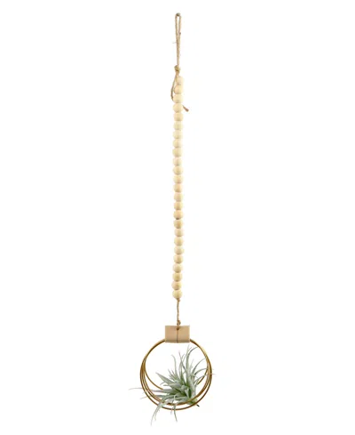 Flora Bunda Wood Beads Airplant Hanger, 29" In Natural