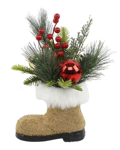 Flora Bunda Xmas Mix In Tan Beaded Santa Boot In Multi