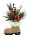Flora Bunda Xmas Mix In Tan Beaded Santa Boot In Tan