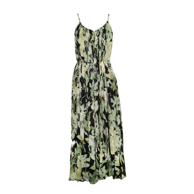 Flora By Alexandria Women's Green / Black Fiona Floral Maxi Dress In Midnight In Multi