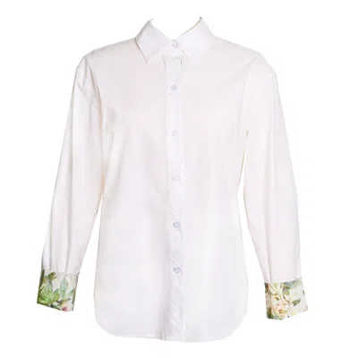 Flora By Alexandria Women's Green / White Lydia Button Down In Sage In Multi
