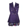Flora By Alexandria Women's Pink / Purple / Blue Paulina Blazer Vest In Pink/purple/blue
