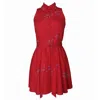 Flora By Alexandria Women's Pink / Purple / Red Natalia Red Collared Dress In Pink/purple/red