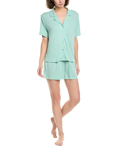 Flora By Flora Nikrooz 2pc Crinkle Top & Short Set In Green