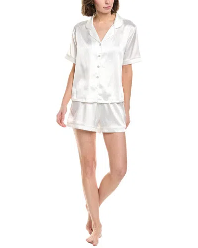 Flora By Flora Nikrooz 2pc Jacquard Dot Shirt & Short Set In White