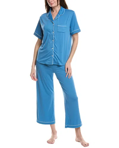 Flora By Flora Nikrooz 2pc Knit Notch Collar Capri Pajama Set