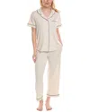 FLORA BY FLORA NIKROOZ FLORA BY FLORA NIKROOZ 2PC KNIT NOTCH COLLAR CAPRI PAJAMA SET