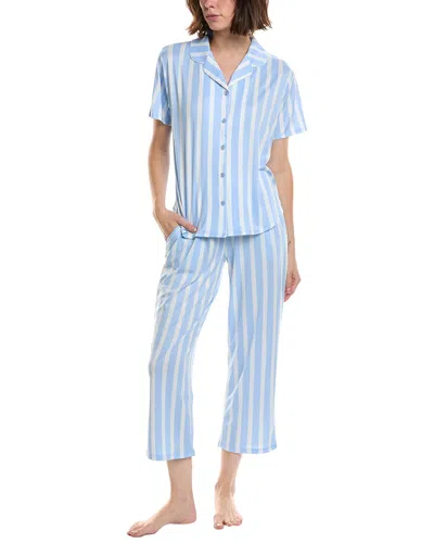 Flora By Flora Nikrooz 2pc Printed Knit Notch Collar Pajama Set In Transparent