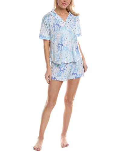 Flora By Flora Nikrooz 2pc Printed Knit Pajama Set In Blue