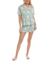 Flora By Flora Nikrooz 2pc Printed Knit Pajama Set In Green