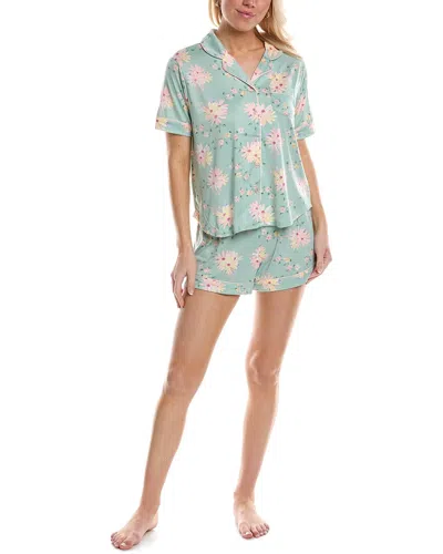 Flora By Flora Nikrooz 2pc Printed Knit Pajama Set In Green