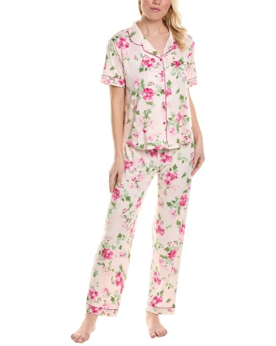 Flora By Flora Nikrooz 2pc Printed Knit Pajama Set In Pink